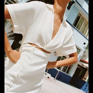 Zara white cutout dress